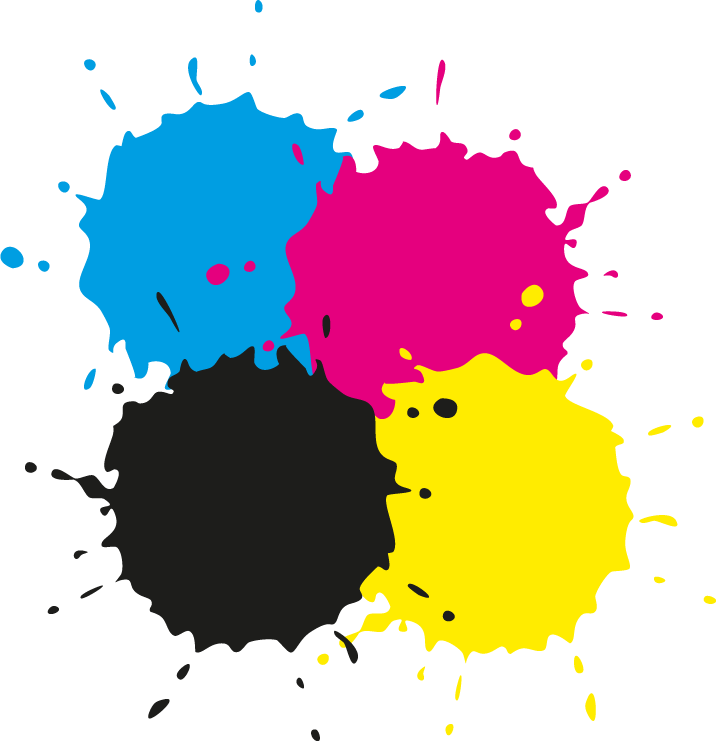 mancha de los cuatro colores CMYK