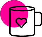 icono lineal taza de merchandising